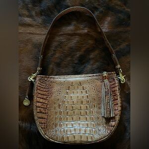 Brahmin Melbourne Crocodile embossed leather Pecan Brown color. Perfect conditio